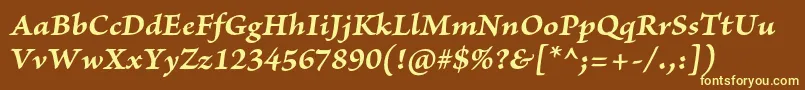 BriosoproBolditcapt Font – Yellow Fonts on Brown Background