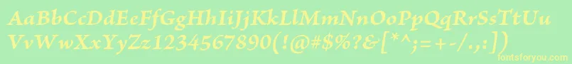 BriosoproBolditcapt Font – Yellow Fonts on Green Background