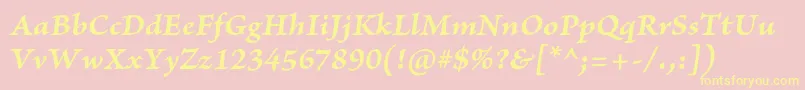BriosoproBolditcapt Font – Yellow Fonts on Pink Background