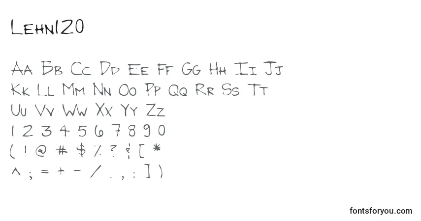 A fonte Lehn120 – alfabeto, números, caracteres especiais