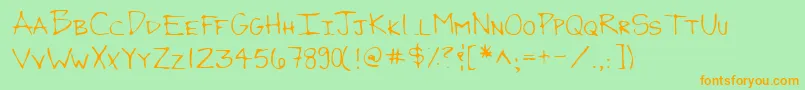 Lehn120 Font – Orange Fonts on Green Background