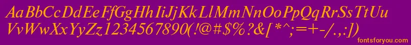 NewtonwincttItalic Font – Orange Fonts on Purple Background