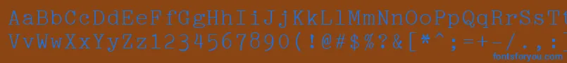 Pica Font – Blue Fonts on Brown Background