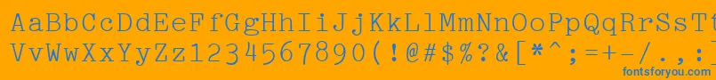 Pica Font – Blue Fonts on Orange Background
