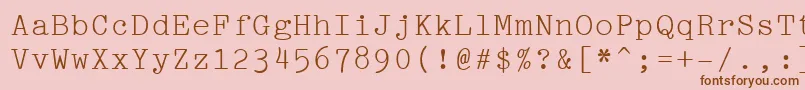 Pica Font – Brown Fonts on Pink Background