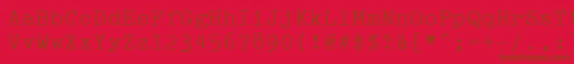 Pica Font – Brown Fonts on Red Background