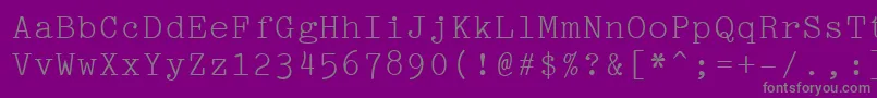 Pica-fontti – harmaat kirjasimet violetilla taustalla