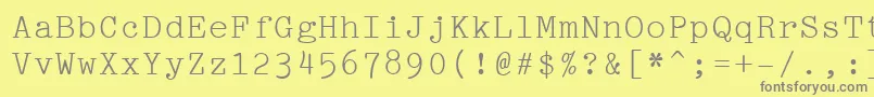 Pica Font – Gray Fonts on Yellow Background