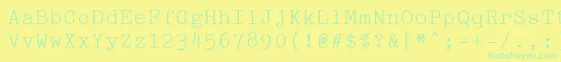 Pica Font – Green Fonts on Yellow Background