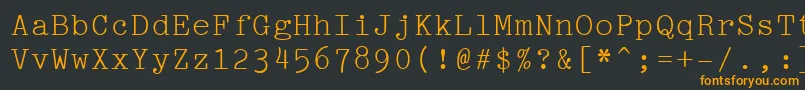 Pica Font – Orange Fonts on Black Background
