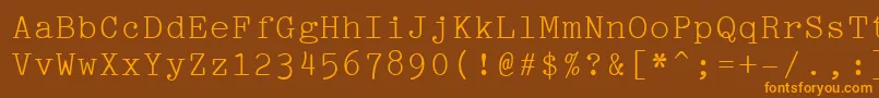 Police Pica – polices orange sur fond brun