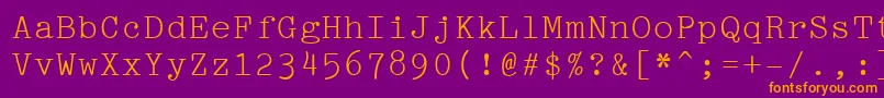 Pica Font – Orange Fonts on Purple Background