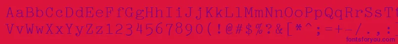 Pica Font – Purple Fonts on Red Background