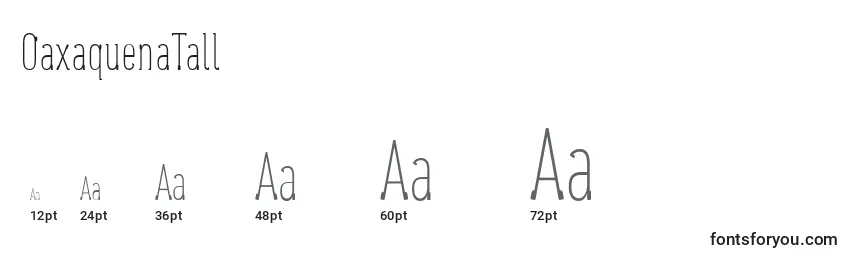 OaxaquenaTall Font Sizes