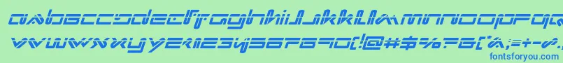 フォントXephyrlaserital – 青い文字は緑の背景です。