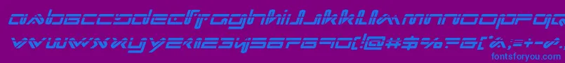 Xephyrlaserital Font – Blue Fonts on Purple Background