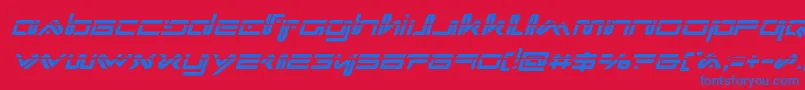 Xephyrlaserital Font – Blue Fonts on Red Background