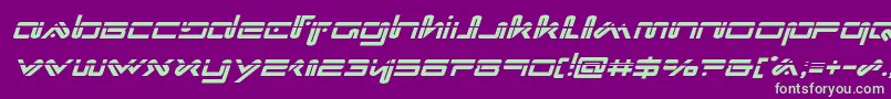 Xephyrlaserital Font – Green Fonts on Purple Background