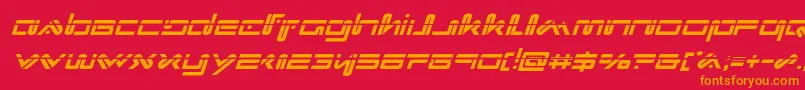 フォントXephyrlaserital – 赤い背景にオレンジの文字