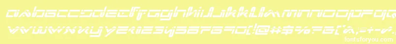 フォントXephyrlaserital – 黄色い背景に白い文字