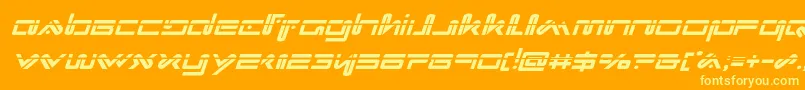 Xephyrlaserital Font – Yellow Fonts on Orange Background