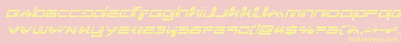 Xephyrlaserital-Schriftart – Gelbe Schriften auf rosa Hintergrund