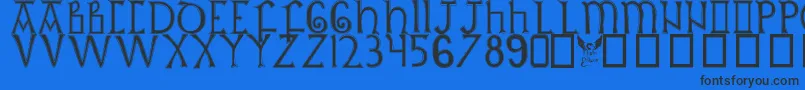 Britishoutline Font – Black Fonts on Blue Background