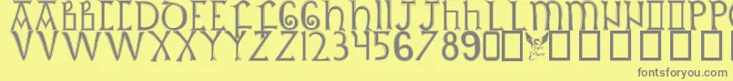 Britishoutline Font – Gray Fonts on Yellow Background