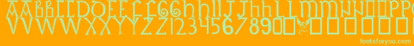 Britishoutline Font – Green Fonts on Orange Background