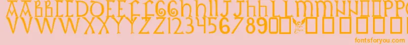 Britishoutline Font – Orange Fonts on Pink Background