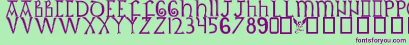 Britishoutline Font – Purple Fonts on Green Background