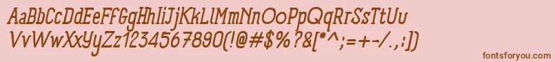 Шрифт PanforteSerifRegularItalic – коричневые шрифты на розовом фоне