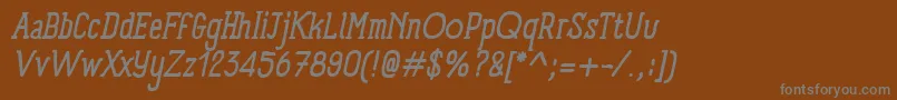 Czcionka PanforteSerifRegularItalic – szare czcionki na brązowym tle