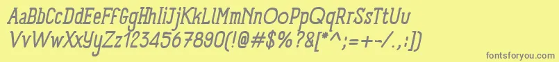 PanforteSerifRegularItalic-Schriftart – Graue Schriften auf gelbem Hintergrund