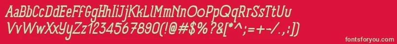 PanforteSerifRegularItalic Font – Green Fonts on Red Background