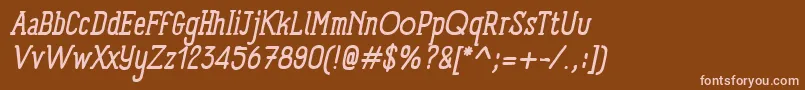 Шрифт PanforteSerifRegularItalic – розовые шрифты на коричневом фоне
