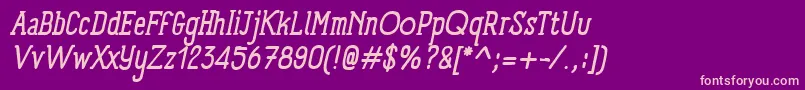 フォントPanforteSerifRegularItalic – 紫の背景にピンクのフォント