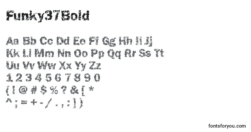 Czcionka Funky37Bold – alfabet, cyfry, specjalne znaki