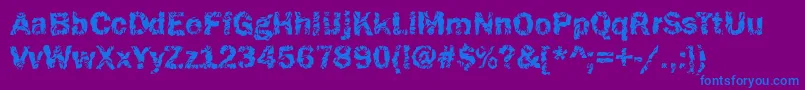 フォントFunky37Bold – 紫色の背景に青い文字