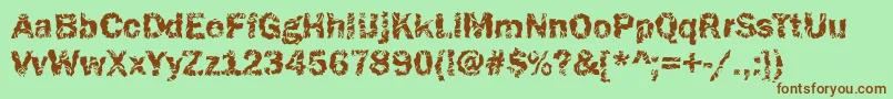 Funky37Bold Font – Brown Fonts on Green Background