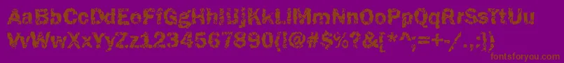 Шрифт Funky37Bold – коричневые шрифты на фиолетовом фоне