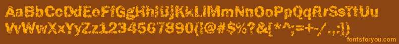 Funky37Bold Font – Orange Fonts on Brown Background