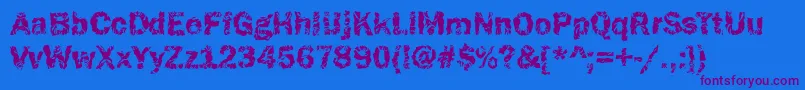 Funky37Bold-Schriftart – Violette Schriften auf blauem Hintergrund