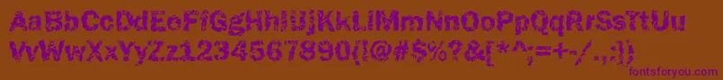 Funky37Bold-Schriftart – Violette Schriften auf braunem Hintergrund