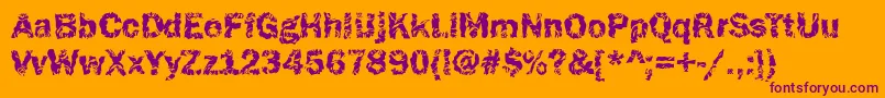 Funky37Bold-Schriftart – Violette Schriften auf orangefarbenem Hintergrund