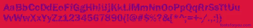 Funky37Bold-Schriftart – Violette Schriften auf rotem Hintergrund