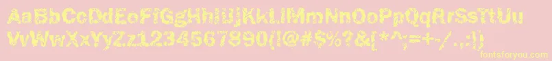 Funky37Bold Font – Yellow Fonts on Pink Background