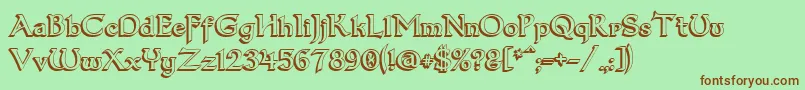 Dum33D Font – Brown Fonts on Green Background