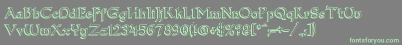 Dum33D Font – Green Fonts on Gray Background