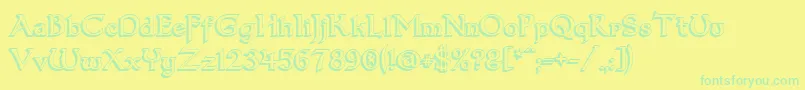 Dum33D Font – Green Fonts on Yellow Background